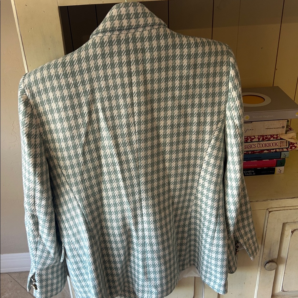 Zara Mint Green Houndstooth Blazer - Picture 4 of 4